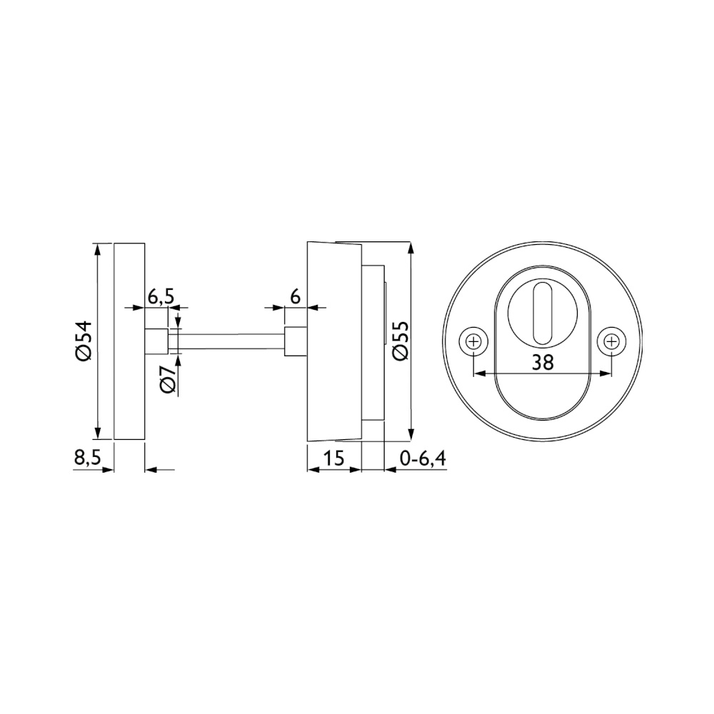 Hermat Schutzrosette 2038 KS PZ Kernziehschutz Edelstahl matt 10–17 mm