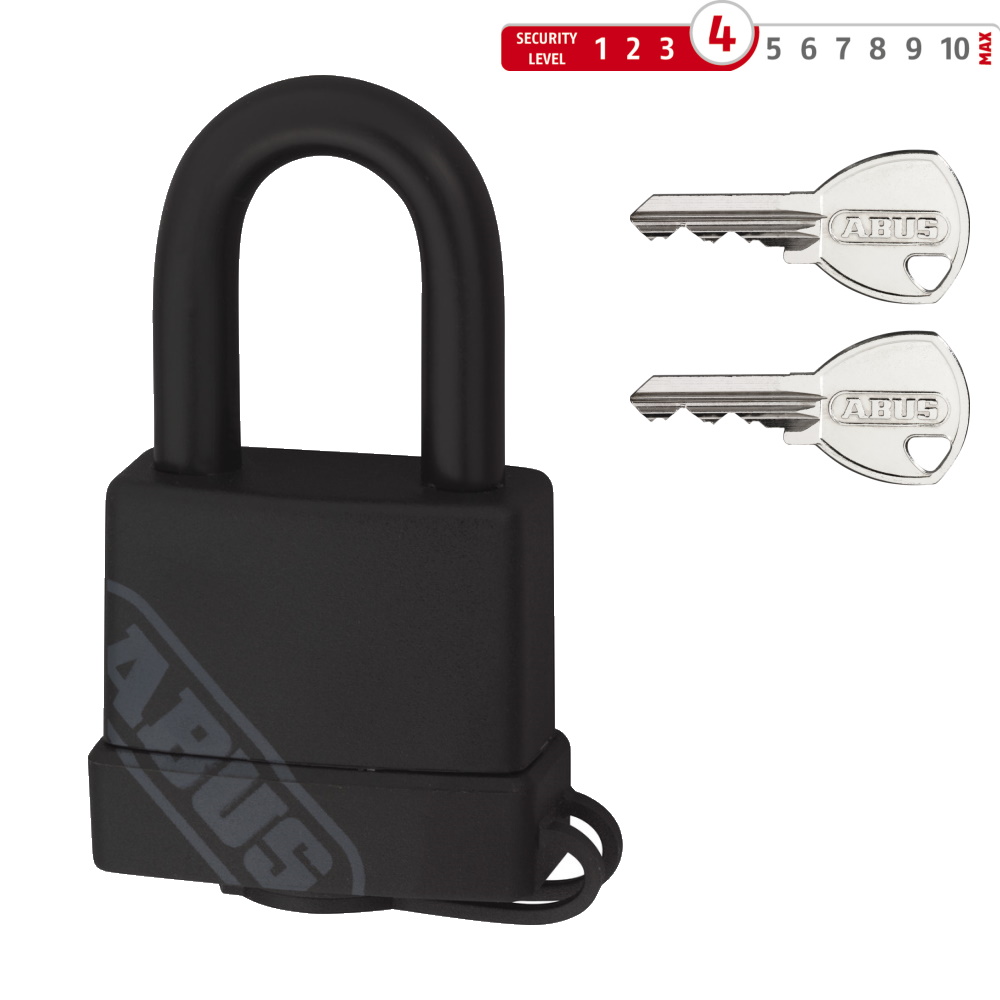 Abus Vorhängeschloss Messing 70/35 schwarz - Hangschloss - 2 Schlüssel