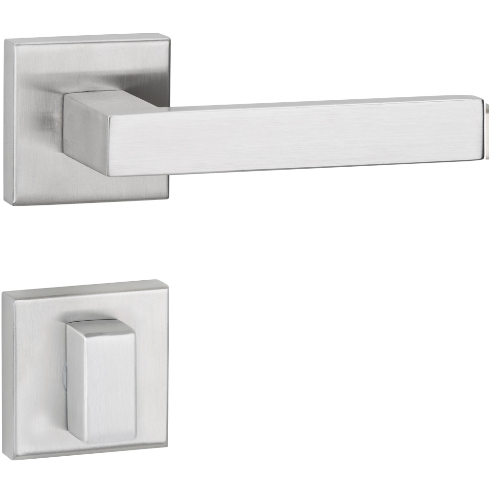 Hermat Bad-Drückergarnitur 1682 L WEST Edelstahl Smart-Clip Rosettengarnitur