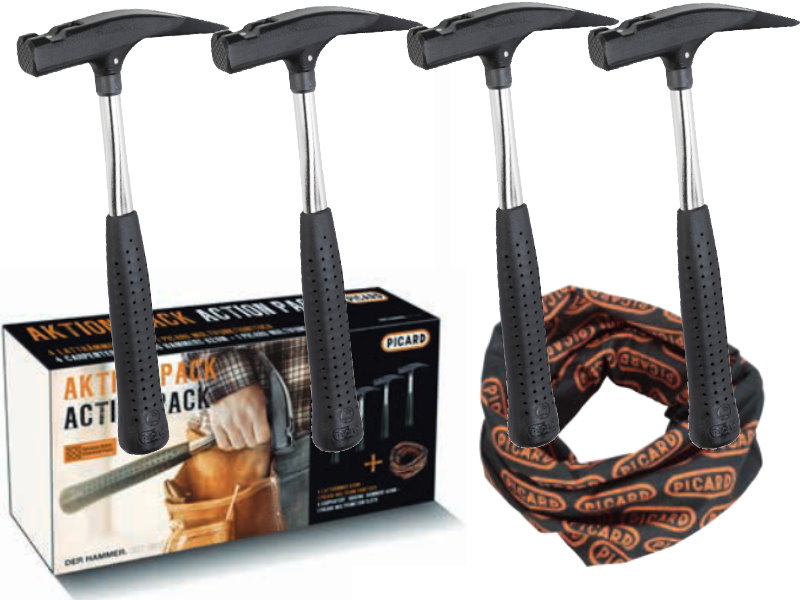 Picard Latthammer Aktionspaket - 4x Nr. 620M geraut - 600gr - Schal - Dachdecker