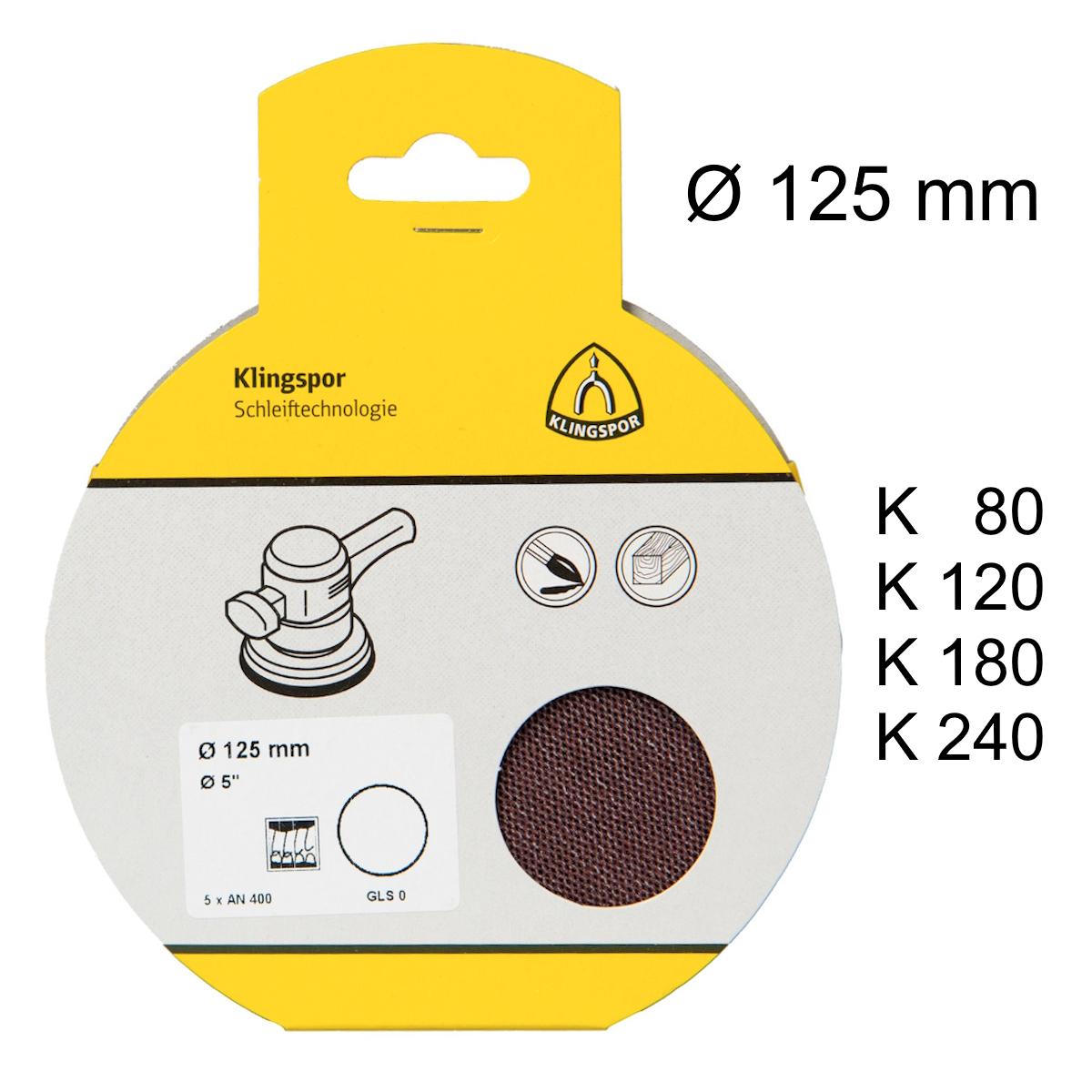 Klingspor Schleifgitter AN 400 SB verpackt - 125 mm Ø - kletthaftend