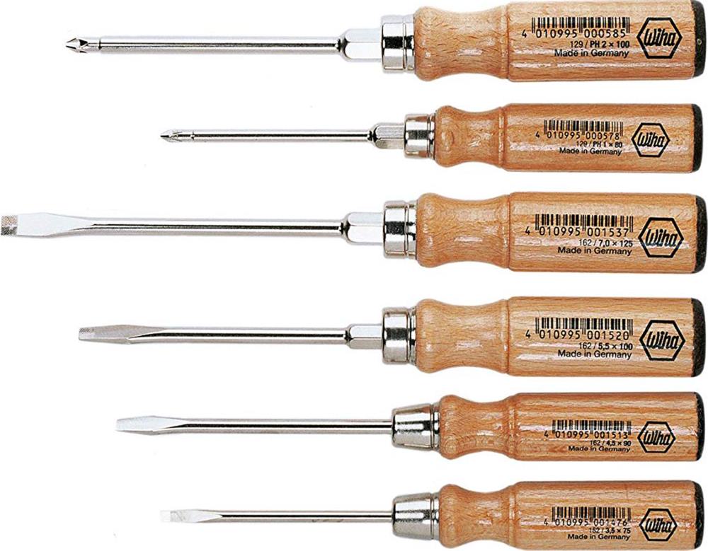 Wiha Holz Schraubendreher Set 162HK6SO - Wiha 07149 - Phillips - 6-teilig