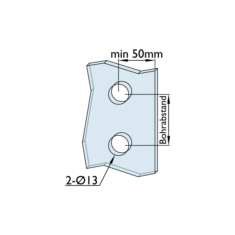 Hermat Stoßgriff 8010 Edelstahl matt Ø 30 mm 400 mm SafeLink Befestigung