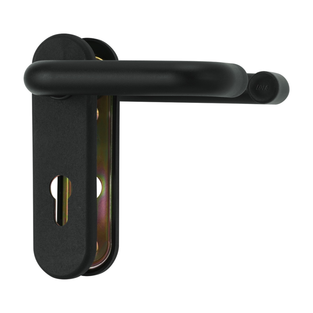 Abus Feuerschutztür Beschlag Türgriff Wechselgarnitur - kurzes Schild - rund