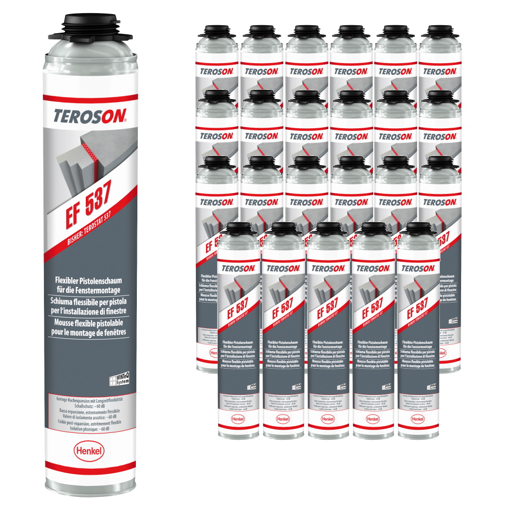 Teroson Pistolenschaum Set EF 537 - 1K Fenstermontageschaum 24x