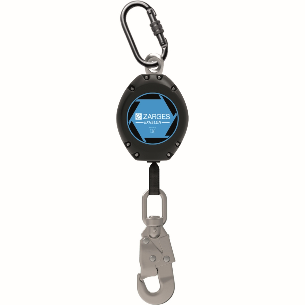 Zarges Höhensicherungsgerät EXHELON Gurtband - Snap Hook - 3m - EN 360 - 47814