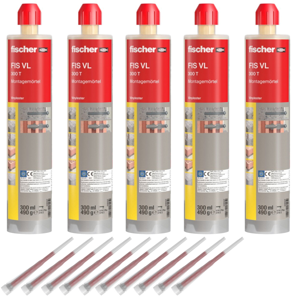 Fischer Montagemörtel FIS VL 300 T - 5 Stück inkl. 10x Statikmischer - 519557