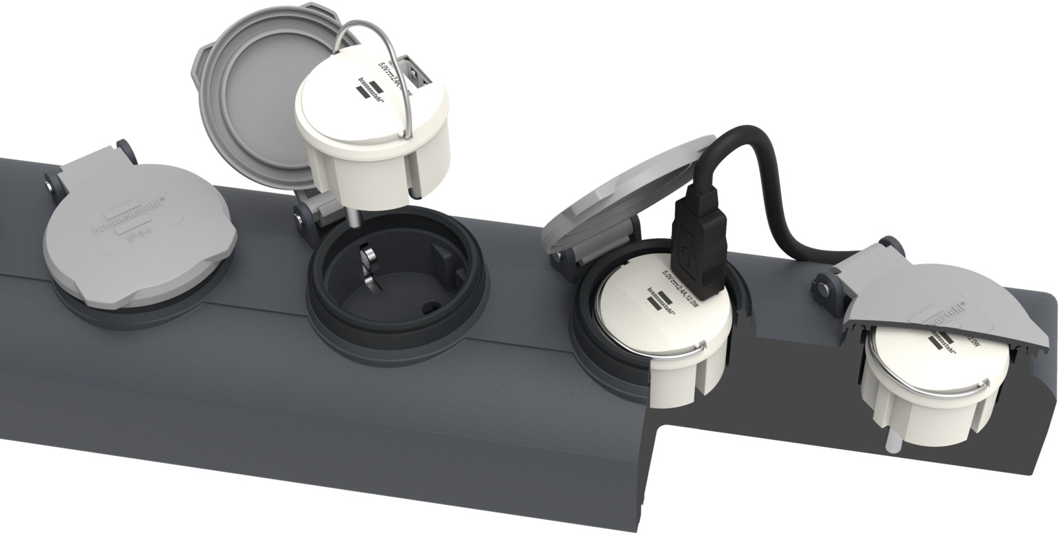 Brennenstuhl USB Steckdosenadapter - IP44 - 2,4A - 1508110