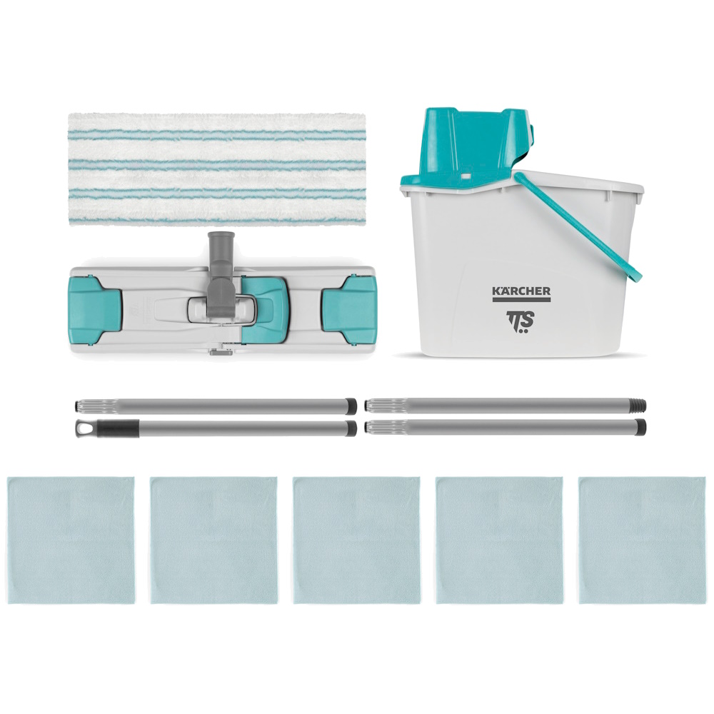 Kärcher Reinigungssystem Uni Junior Kit mit Stiel 4 tlg. inkl. 5x Mikrofasertuch
