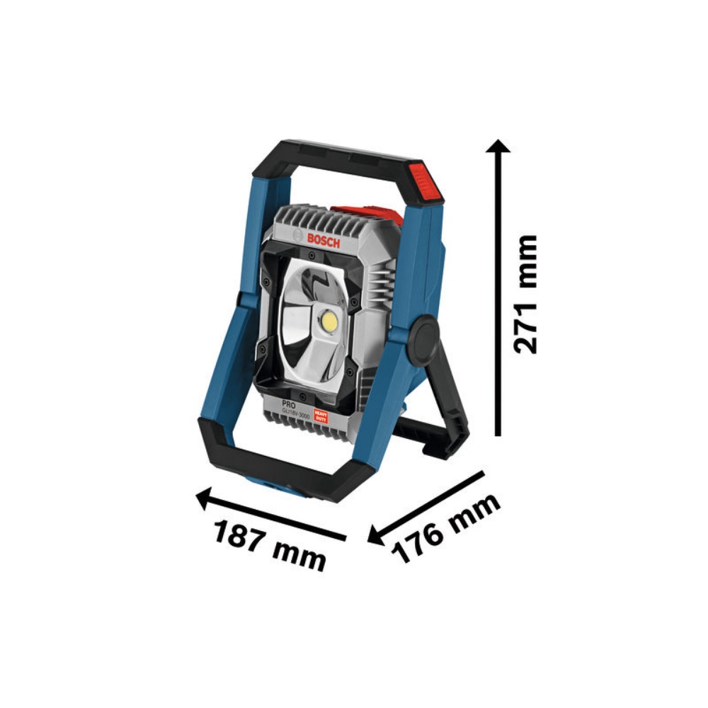 Bosch Akku-Bauleuchte GLI18V-3000 - 18V - 3000 lm - IP64 - im Karton