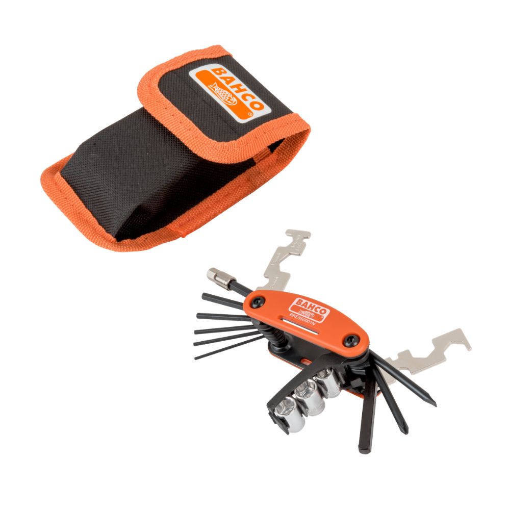 Bahco Fahrrad Werkzeugset Kompakt - Multitool mit Tasche 17-teilig BKE850901N