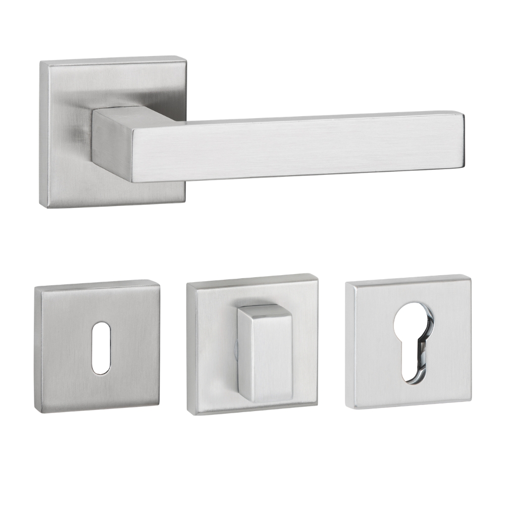 Hermat Drückergarnitur 1682 L WEST Edelstahl Smart-Clip Rosettengarnitur