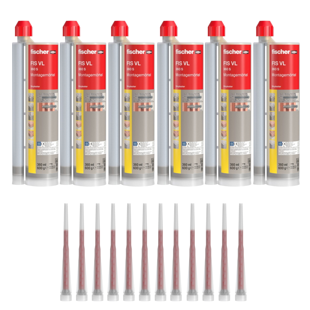 Fischer Montagemörtel FIS VL 360 S  - 6 Stück inkl. 12x Statikmischer - 519556