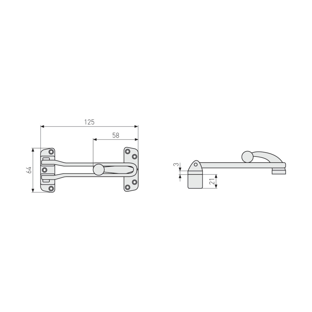Abus Sperrbügel SPN110-21W Weiß für Wohnungs- und Haustüren mit 12 cm Türöffnung