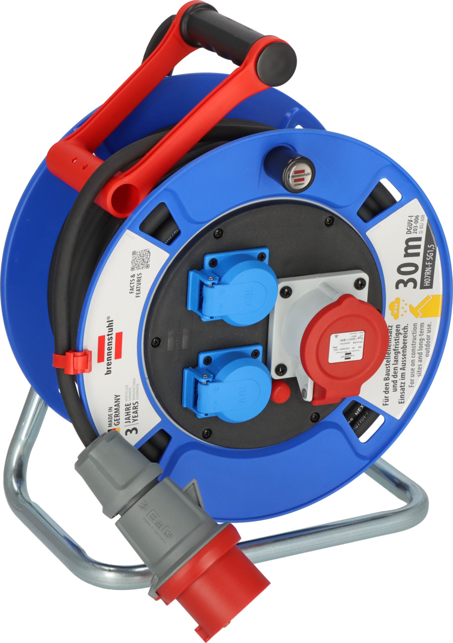 Brennenstuhl Garant CEE1 - 30m - 3 Dosen - 2x 230V / 1x 400V - IP44 - 1182720010