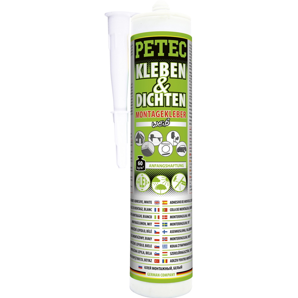Petec Montagekleber Kleben + Dichten weiß Set - 12 Stück - 94529