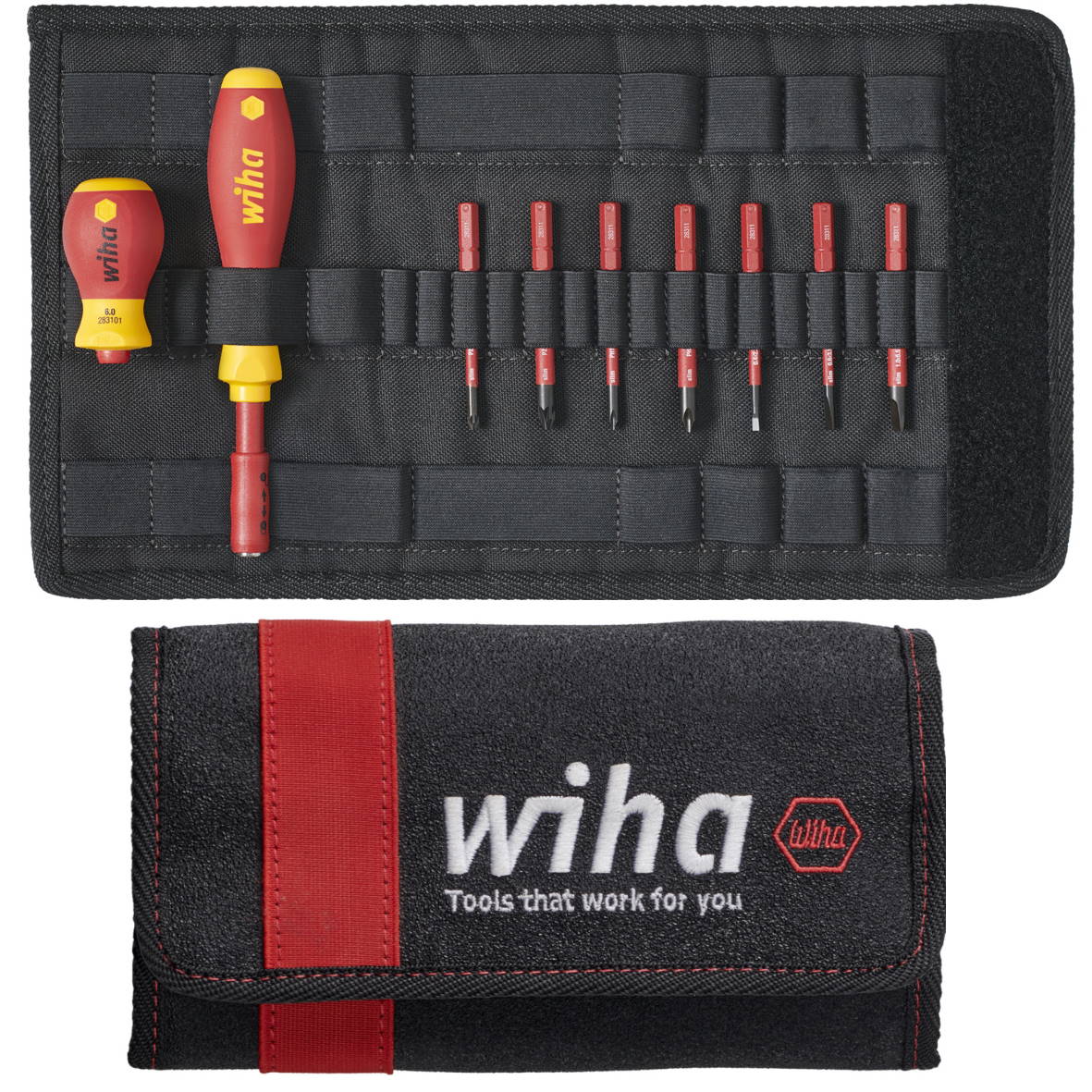 Wiha Schraubendreher und Bit Set slimVario - 41232 - 10-tlg. - in Tasche