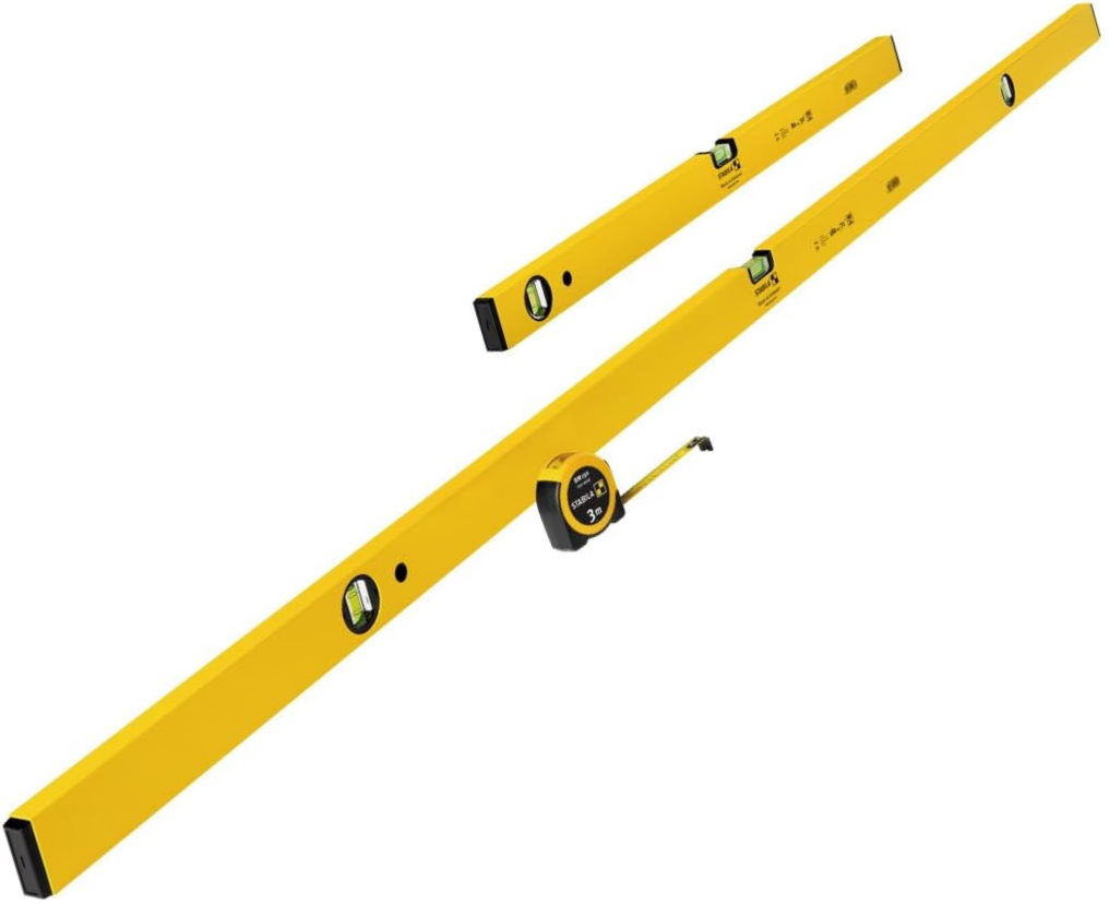 Stabila Wasserwaagen CLASSIC KIT 70-3-180 - 3-tlg - 80cm/180cm - Bandmaß - 19978