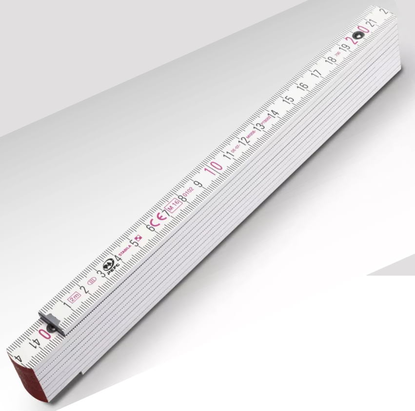 Stabila Holz-Gliedermaßstab Serie 700 - weiß - 2m - Typ 1707 - 3,3mm stark - 01334