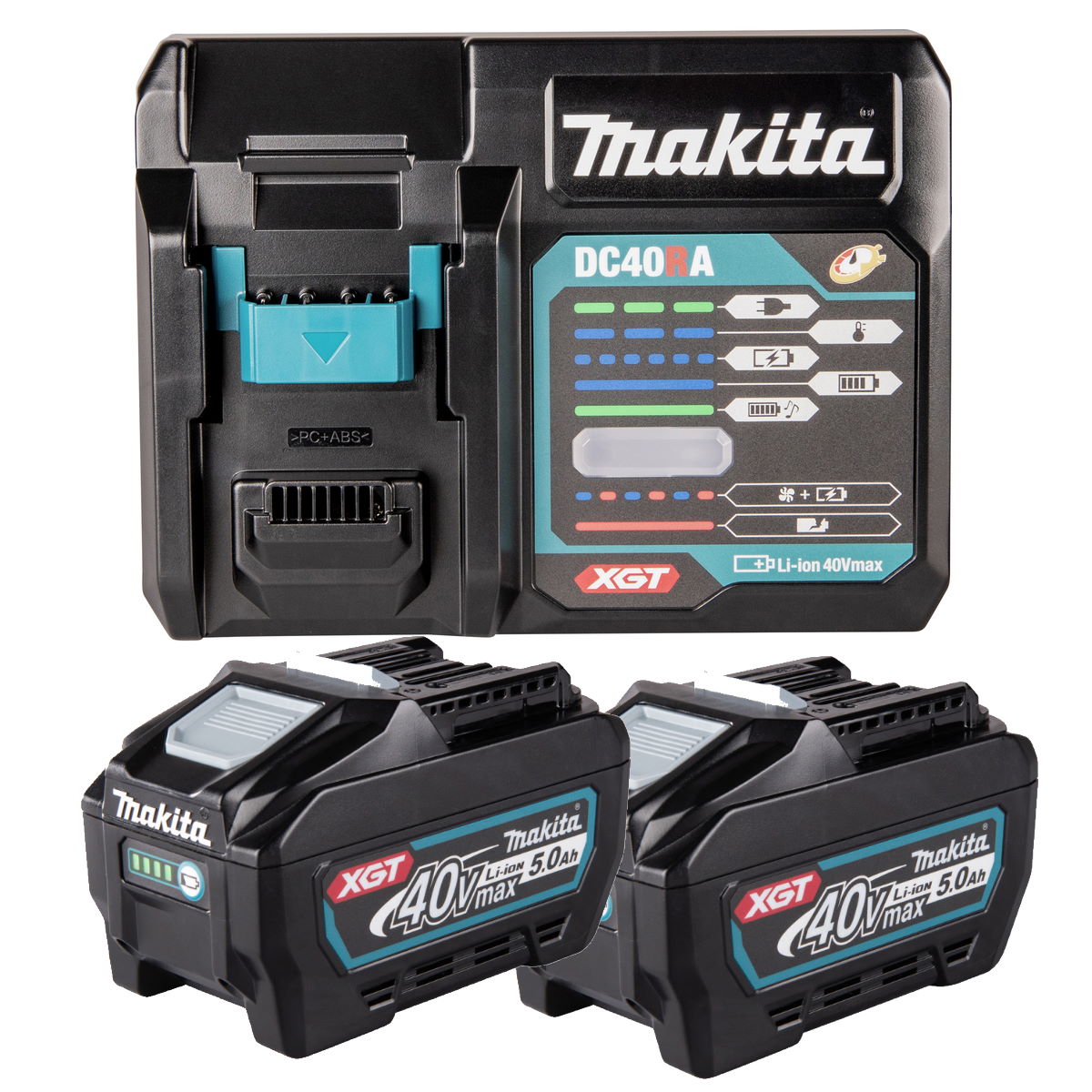 Makita Schnellladegerät - DC40RA - 40V - inklusive 2x 5Ah Akkus