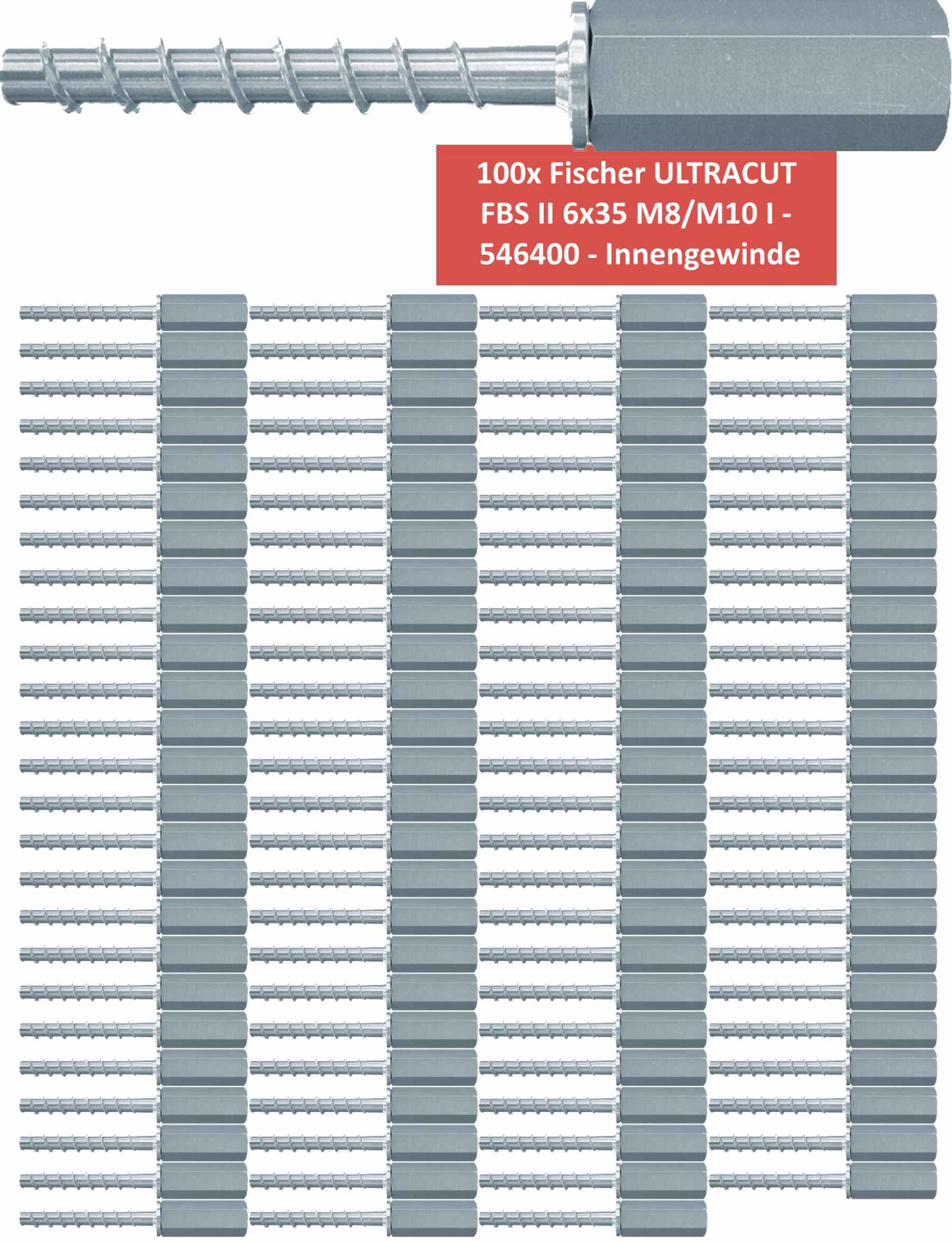 Fischer Betonschrauben Innengewinde UltraCut FBS II 6x35 M8/M10 IG - 100 Stück