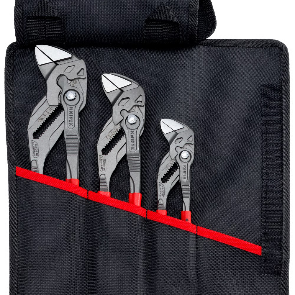 KNIPEX Zangenschlüssel Set 3-teilig mit Rolltasche 00 19 55 S11