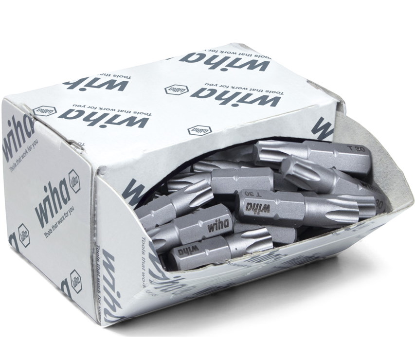 Wiha Bits Großpack Standard 25 mm - 08069 - 50 Stück - TORX T30 - 1/4" C6,3