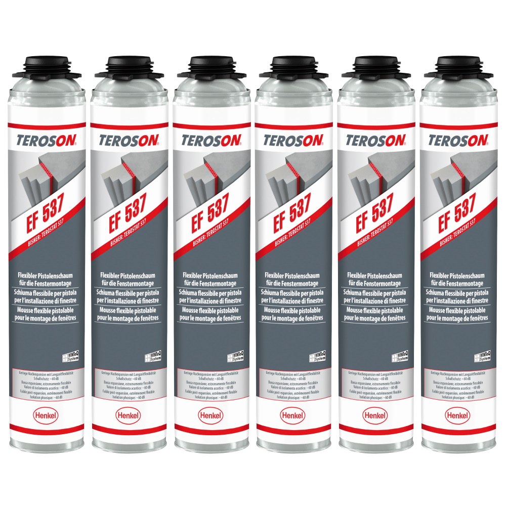 Teroson Pistolenschaum Set EF 537 - 1K Fenstermontageschaum 6x