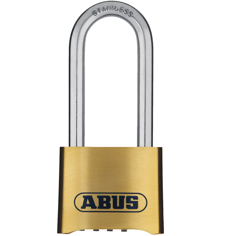 Abus Vorhangschloss 180IB/50HB63 - wetterfest - Zahlenschloss 4-stellig - Messing