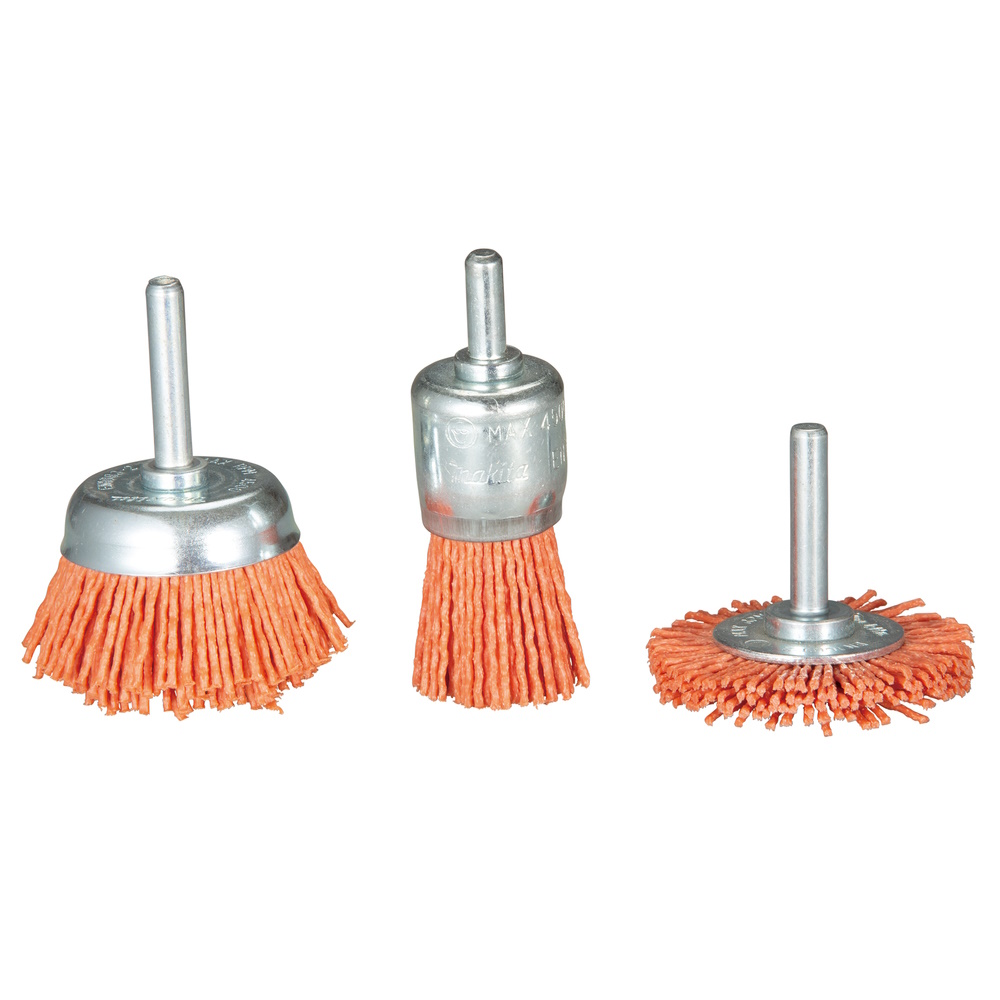 Makita Nylonbürsten-Set grob - 3-teiliges Zubehör mit Körnung 80 - D-70742