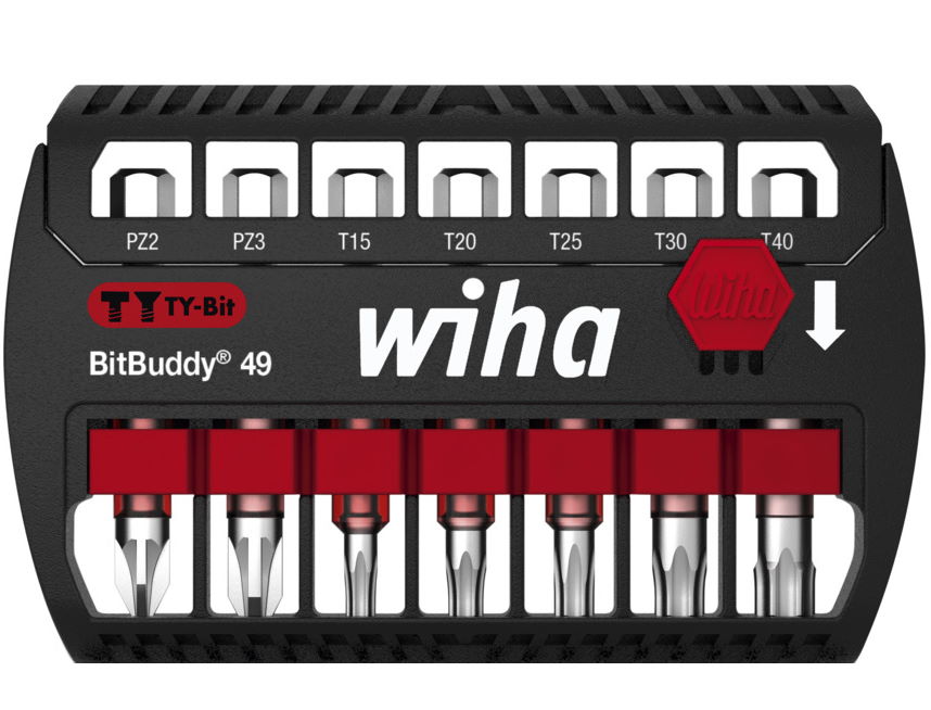 Wiha Bit Set BitBuddy TY-Bit - 49mm - Pozidriv + TORX - 7-tlg. - 1/4" - 42118