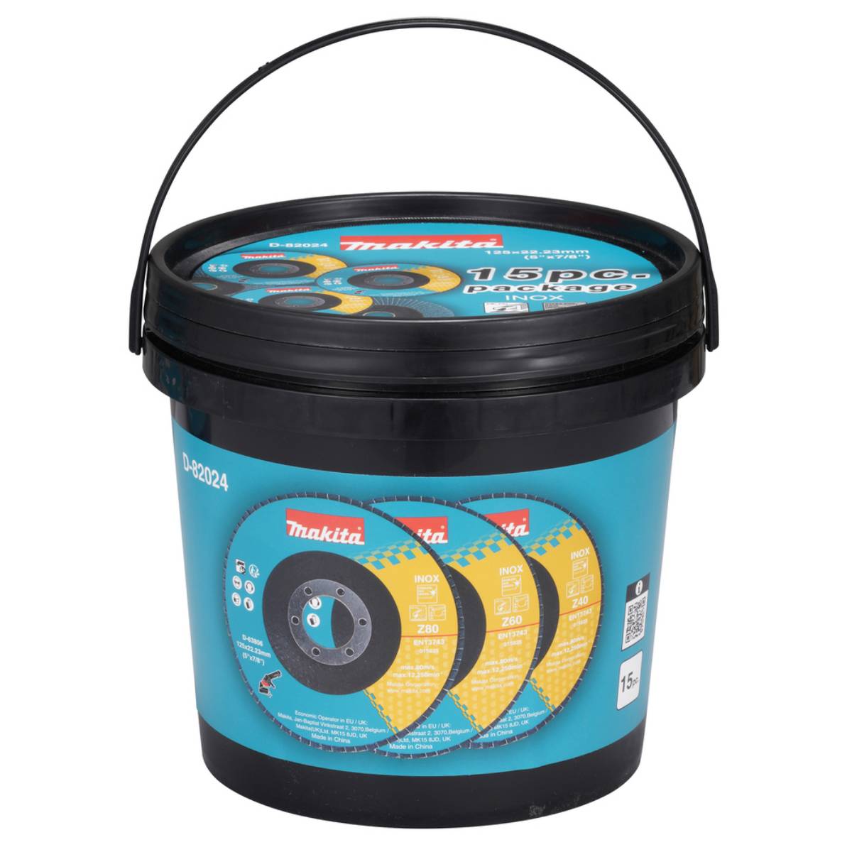 Makita Fächerscheiben-Set D-82024 - 125 mm - Z40/60/80 - INOX - 15-tlg.