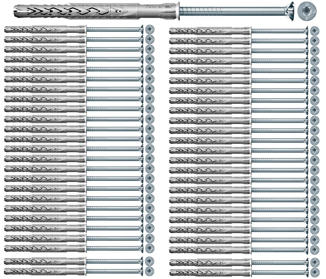 Fischer Langschaftdübel - Rahmendübel - Fensterrahmen SXRL-T Senkkopfschraube