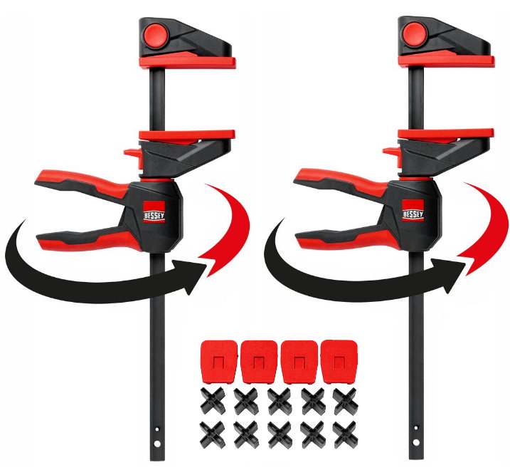 Bessey Einhandzwingen-Set EZ360TD-SET - 360°- 2x EZ360-45 + Montageset EZ-TD