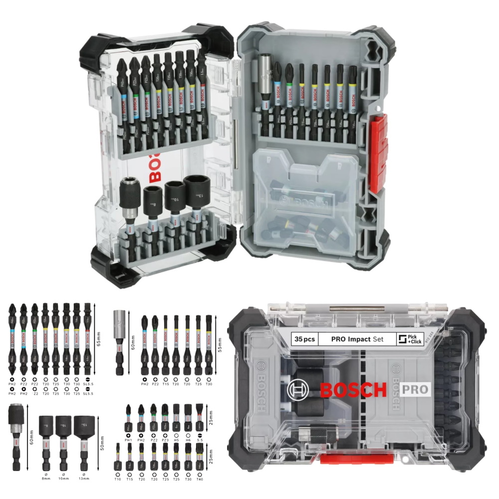 Bosch Schrauberbit Set Bitsatz 35 teilig - Pro Impact - Schlagschrauber