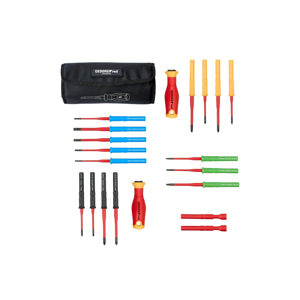 GEDORE VDE Wechselklingen Satz - 20-teilig - Schraubendreher-Set - R39002020