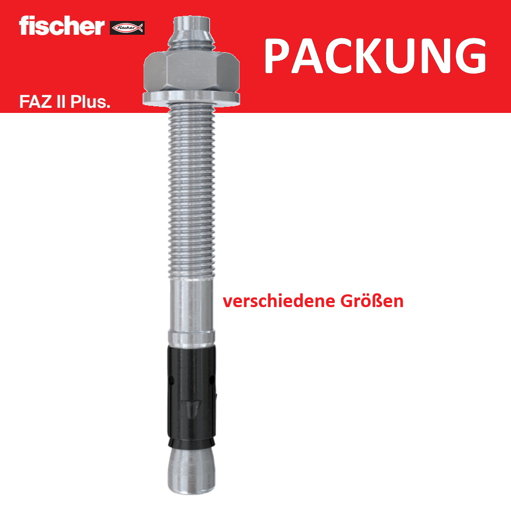 Fischer Bolzenanker Schlaganker Dübel FAZ II Plus VERPACKUNG - gvz verzinkt
