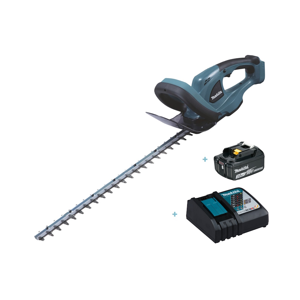 Makita Akku Heckenschere DUH523RF + 3Ah Akku + Ladegerät DC18RC - 18V - 52cm