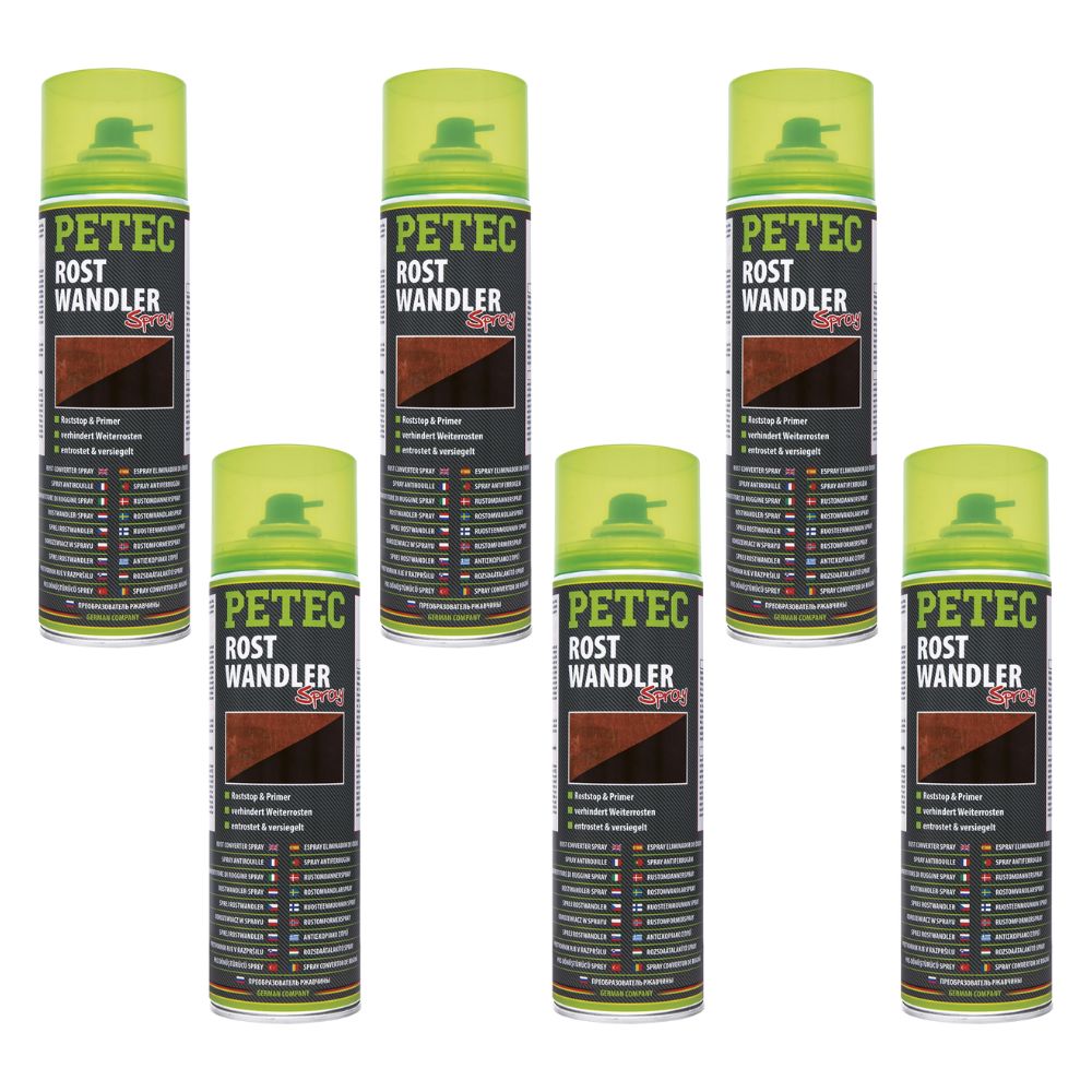 Petec Rostwandler - Rostumwandler 360 Grad Sprühkopf Set - 6 Stück - 70040
