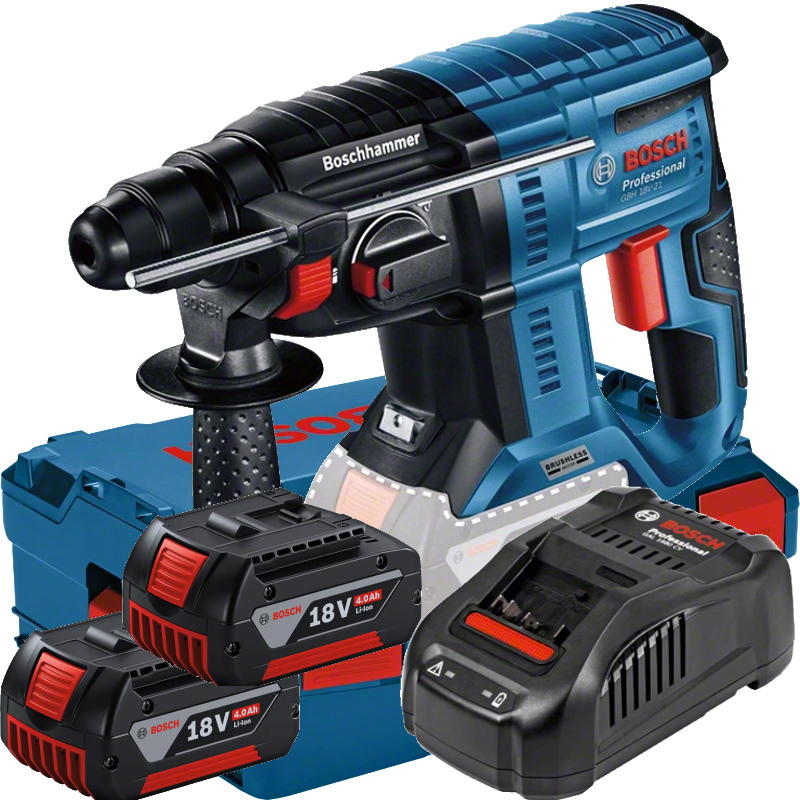 Bosch Akku Bohrhammer GBH 18V-21 - L-BOXX - 2x GBA 4AH - GAL1880CV