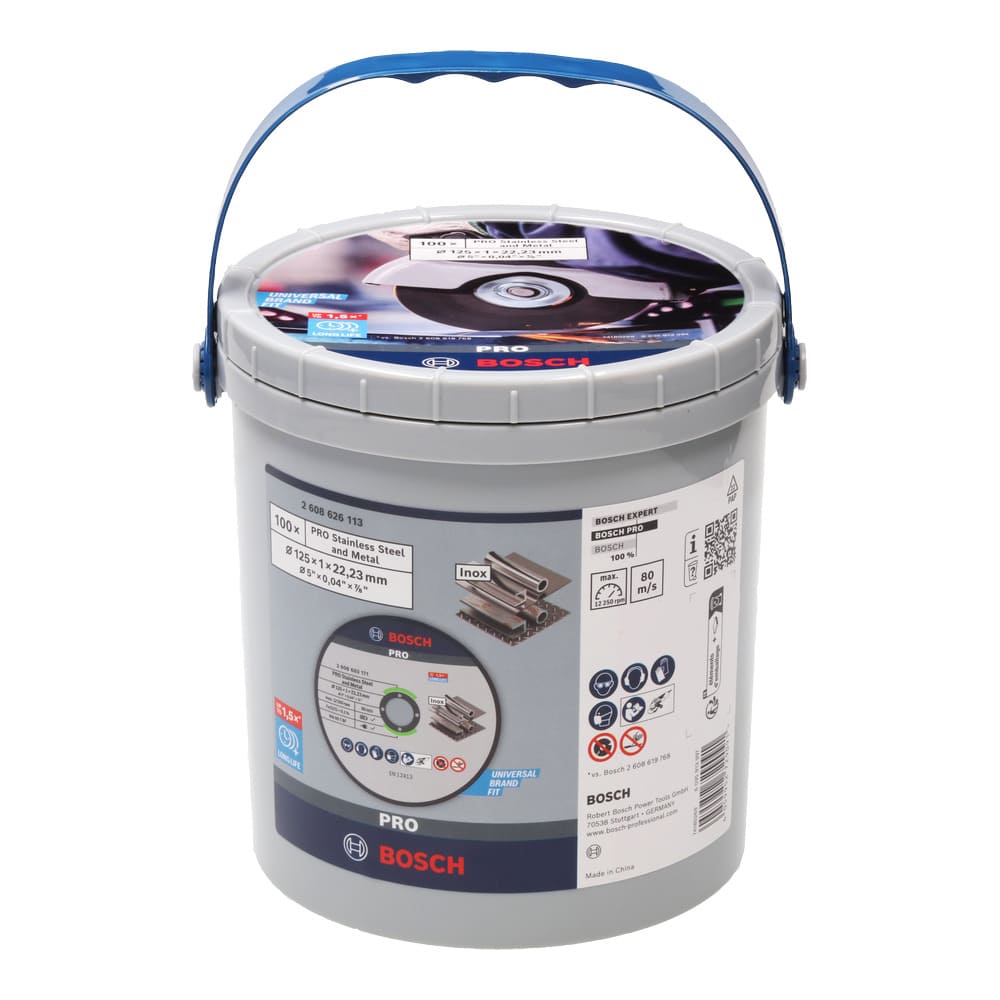 Bosch Professional PRO Trennscheibe – 125 x 1 mm Edelstahl – 100 Stück im Eimer