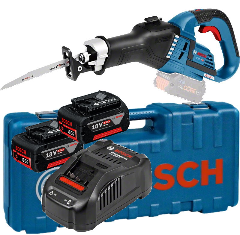 Bosch Akku-Säbelsäge GSA 18V-32 - 2x GBA 5AH- Koffer - GAL1880 Ladegerät