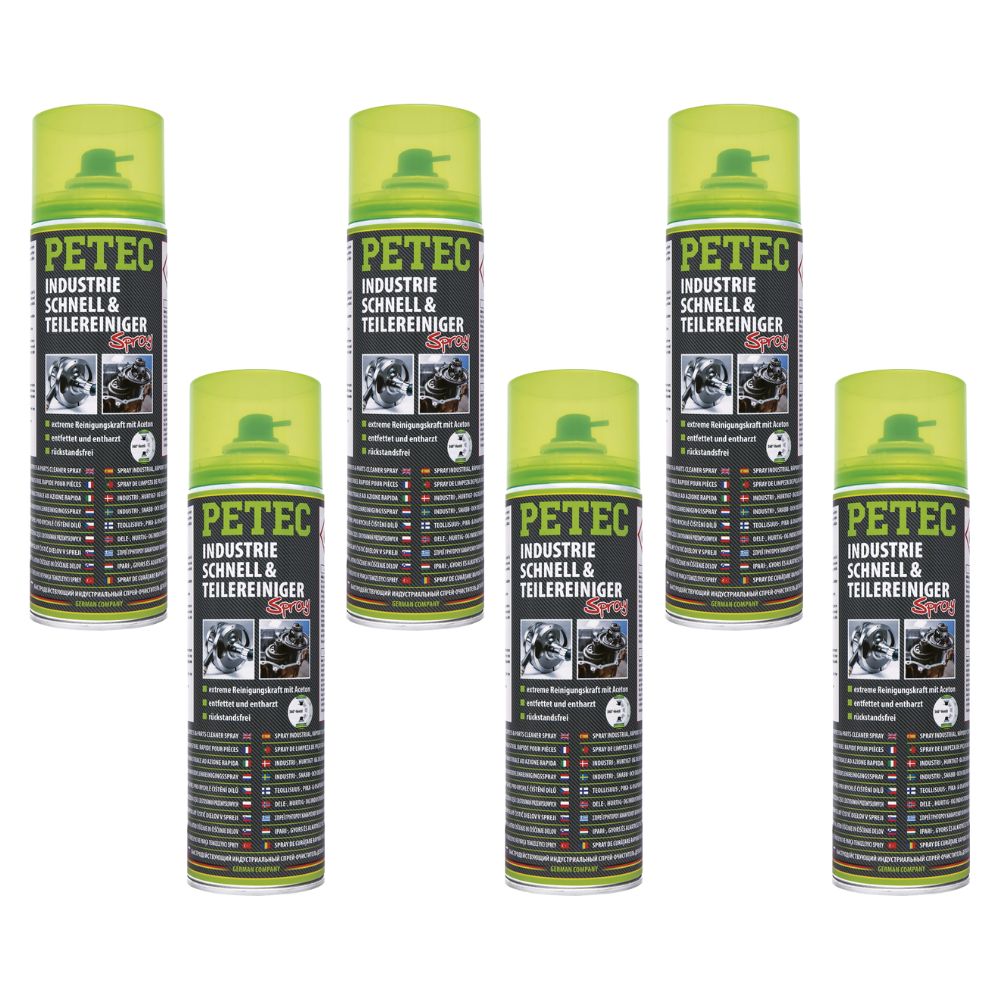 Petec Industrie Schnell- und Teilereiniger mit Aceton Set - 6 Stück -  71750
