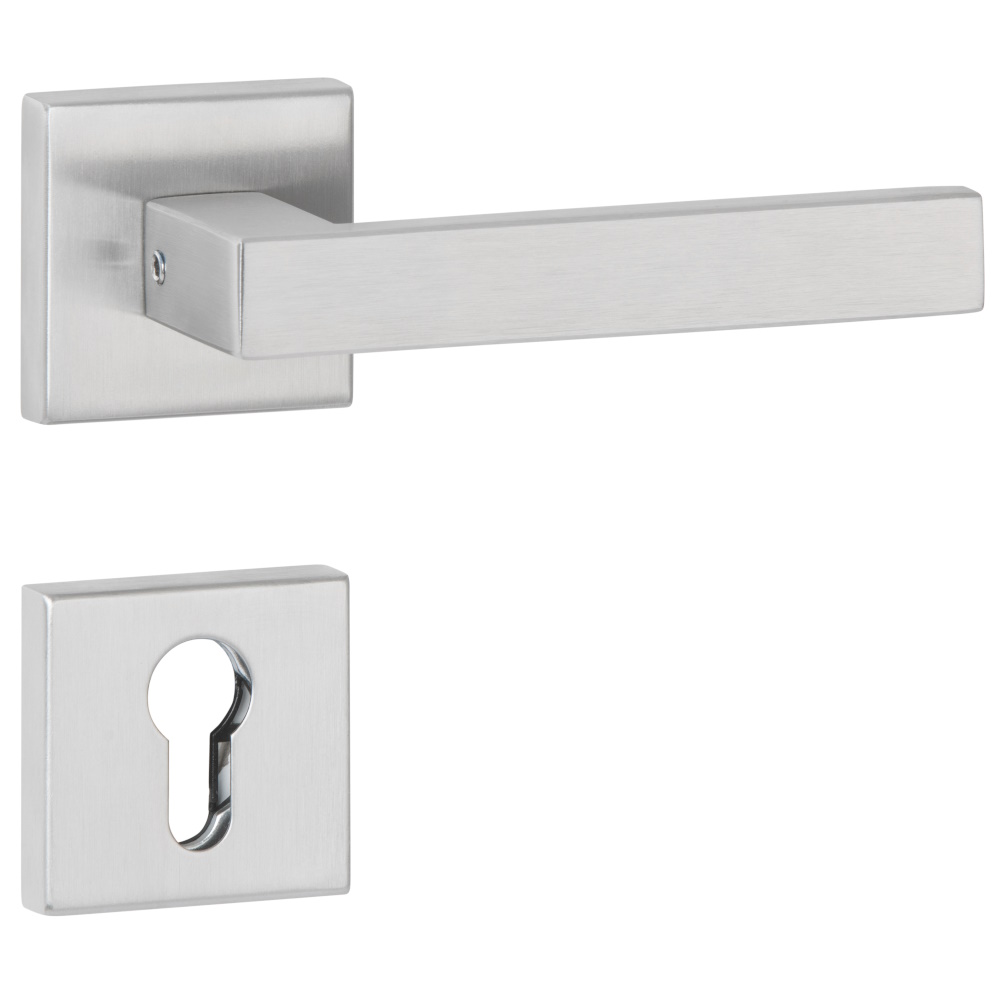 Hermat PZ Drückergarnitur 1682 L WEST Edelstahl Smart-Clip Rosettengarnitur