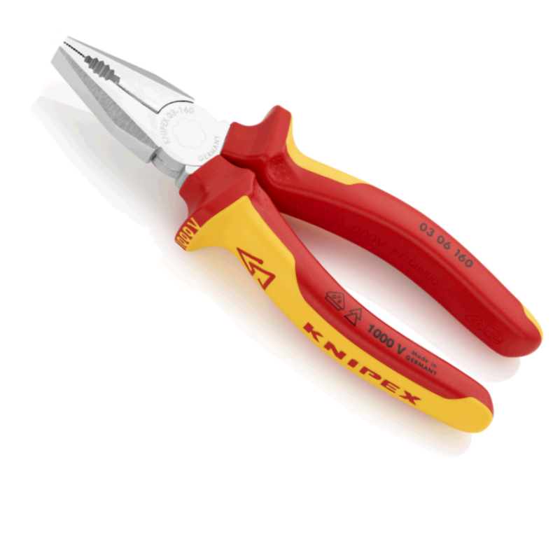 Knipex 0306160 VDE Kombizange mit Mehrkomponenten Hüllen 160mm