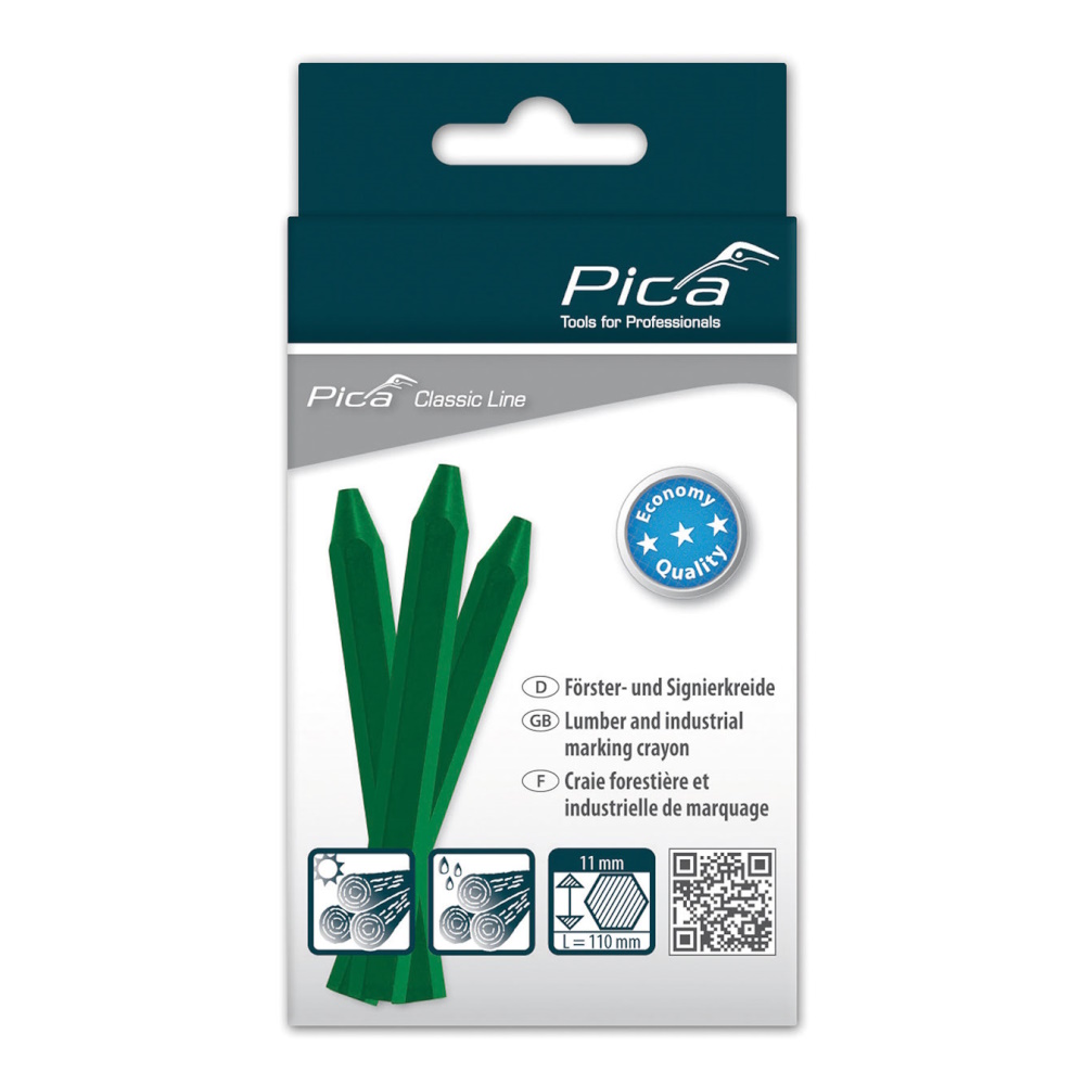 Pica Signierkreide ECO - Förster- & Signierkreide grün - 11x110mm - 12 Stück