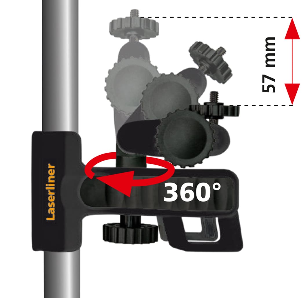 Laserliner Klemmhalterung FlexClamp Plus mit 1/4 Zoll Gewinde und Standfuß