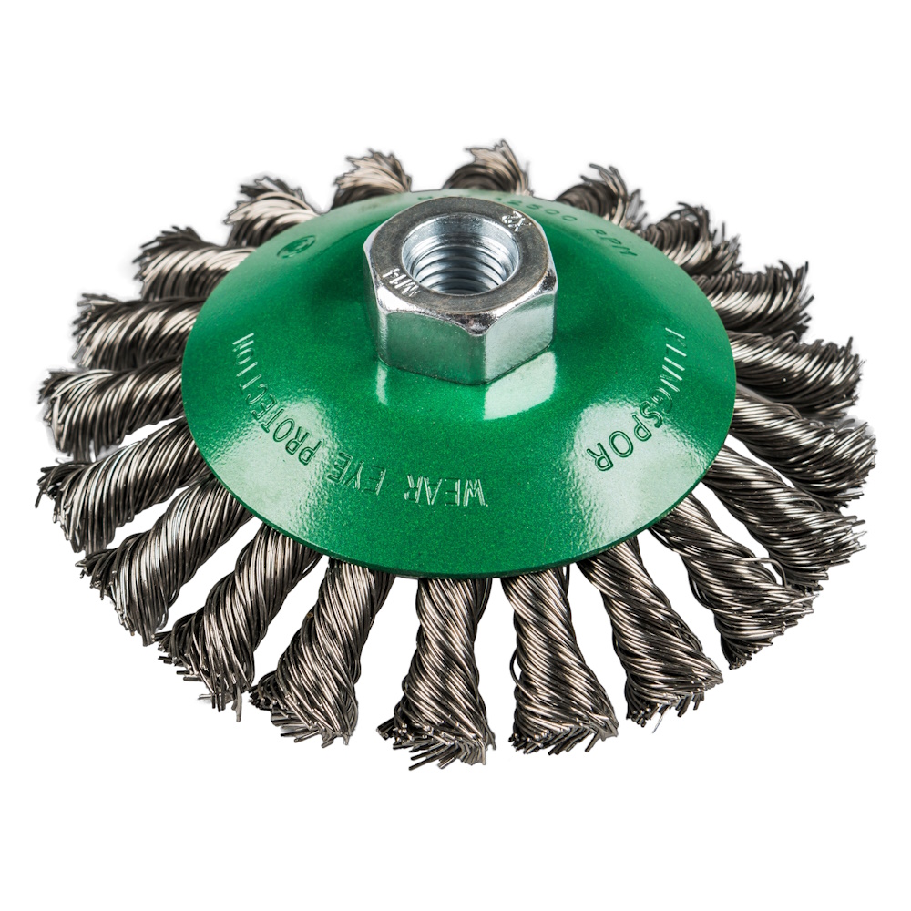 Klingspor Kegelbürste Zopfbürste BK 600 Z - Gewinde M14 - Edelstahldraht gezopft