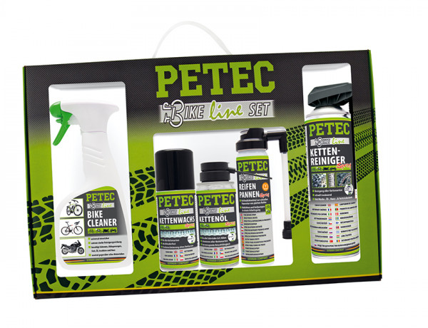 Petec Bike-Line-Set - für das Fahrrad - 5er Set - Reinigung und Ölen - 99190