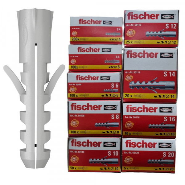Fischer Dübel S Spreizdübel Universaldübel - S4 S5 S6 S8 S10 S12 S14 S16 S20